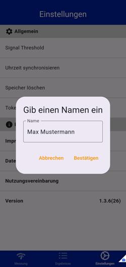 Anmeldung mit Namen