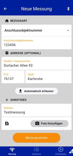 Neue Messung