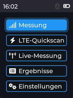 Menü Neue Messung