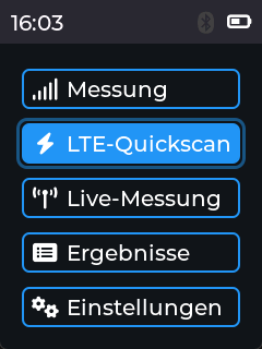 Menü Quickscan